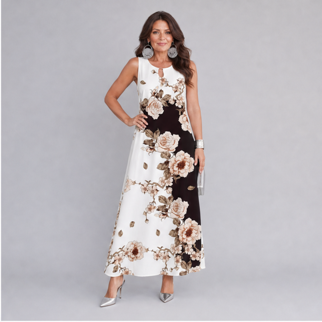 Florenza | Sleeveless Floral Print Maxi Dress
