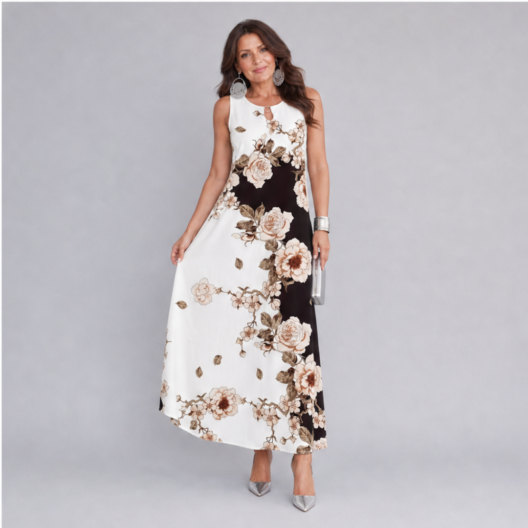 Florenza | Sleeveless Floral Print Maxi Dress